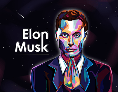 Illustration of Elon Mask. Planet