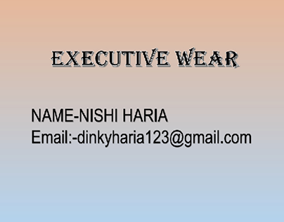 Fashion portfolio on  Executive Wear 💙