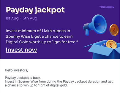 Spenny: Email design for Payday Jackpot