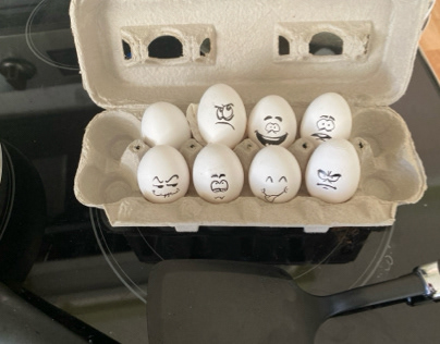 Faces On Eggs Illustration