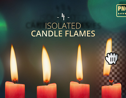 4 Isolated Candle Flames