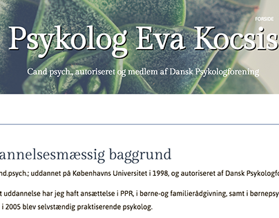 Website for psykolog Eva Kocsis