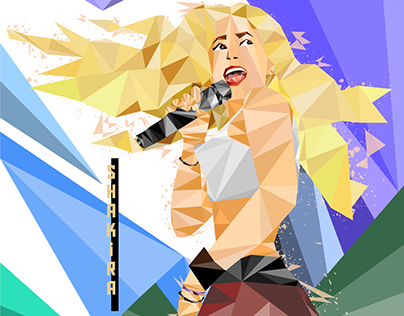 ilustración vectorial en base a triangulos de Shakira