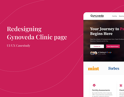 Redesigining Gynoveda clinic page case study