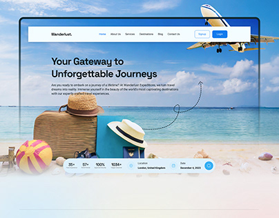 Wanderlust - Travel agency landing page UI design