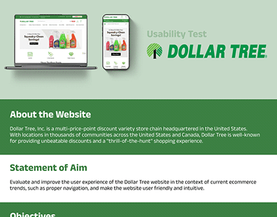 Usability Test on "Dollar Tree" website