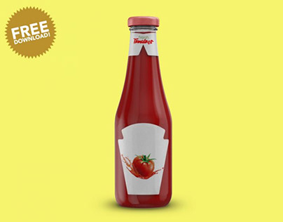 Free Ketchup Branding Mockup PSD