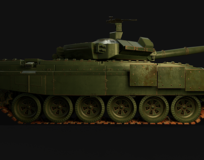 T90 tank low poly