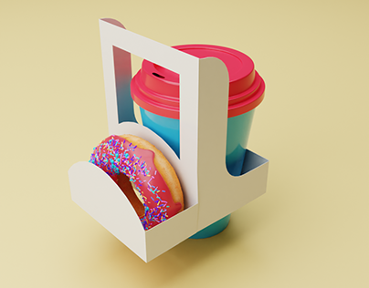 Donut and Coffee Cup Mockup Holder
