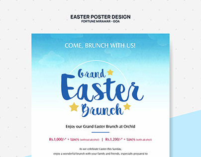 Easter Brunch Poster - Fortune Miramar - Goa