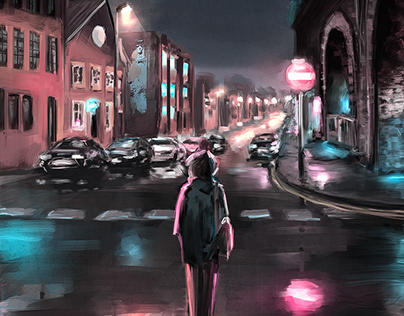 A Woman Walks Alone At Night