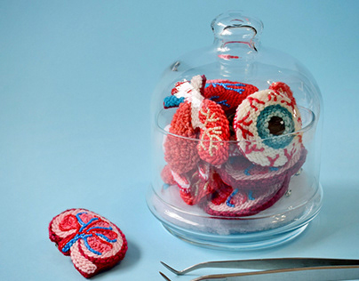 Anatomical Brooches (punch needle)