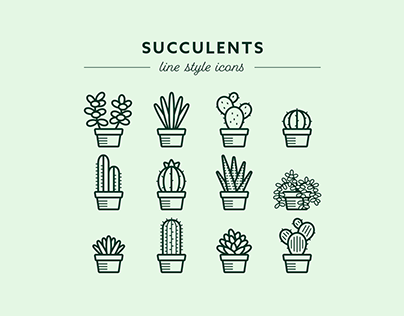 Succulents Icon Set
