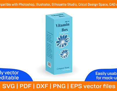 250ml vitamin medicine box packaging design