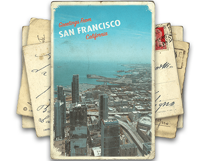 Vintage Contemporary Fusion Postcard Props