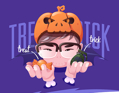 Treat or trick-happy halloween