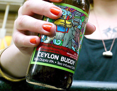 HopTop Brewery – Ceylon Buddy – teás IPA címketerv