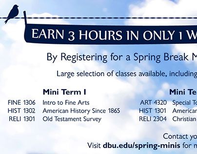 DBU Spring Break Minis Promotional Graphics