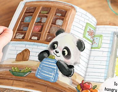 Watercolor little panda project