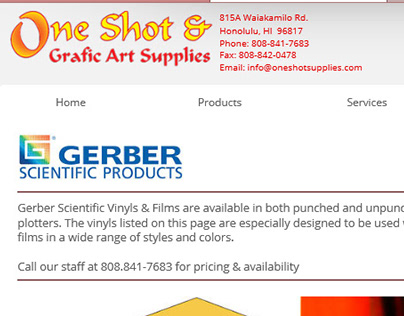 One Shot & Grafic Art Supplies website redesign