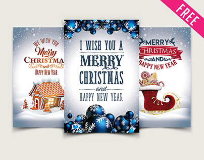 Free Christmas Cards IN PSD