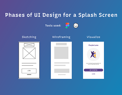 Phases of UI design for a splash screen