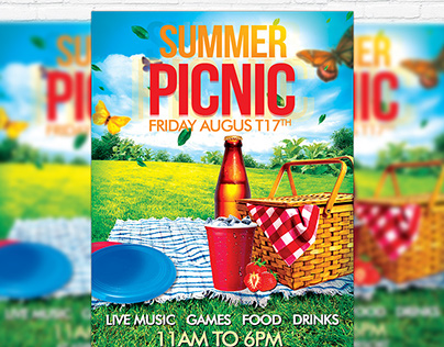Summer Picnic - Premium Flyer Template + Facebook Cover