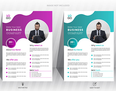 Business flyer design 2 color bundle