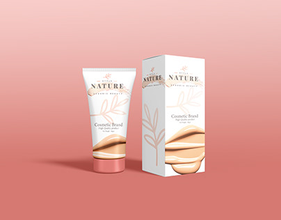 Beauty product package design with mockup