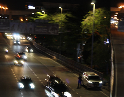 night scene slow shutter speed effect photo