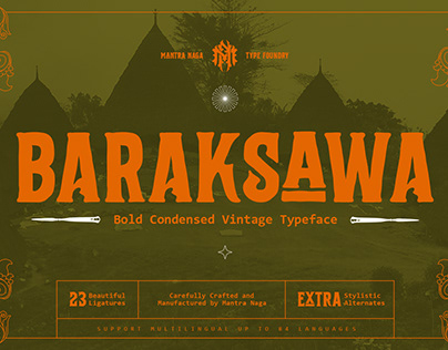 BARAKSAWA - Bold Condensed Vintage Typeface