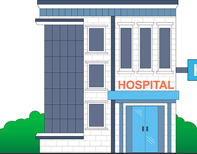 Modern multi-storey hospital