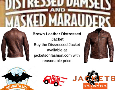Brown Leather Distressed Jacket