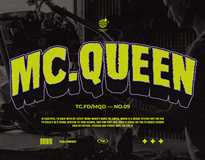 Mc.Queen display font + badge