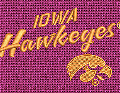 Lowa Hawkeyes Embroidery logo.