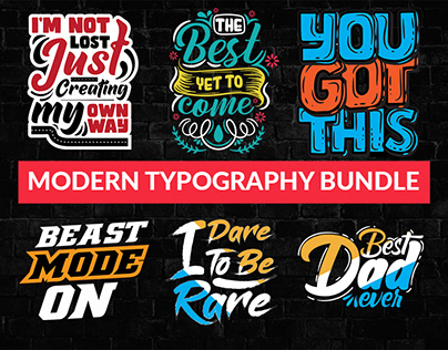 Modern Trendy Typography T-shirt Design Bundle