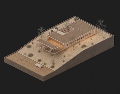 WOODEN ARCHITECTURAL MODEL RENDERING