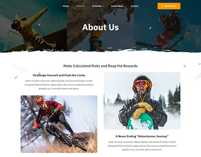 Sports wordpress website(About us page)