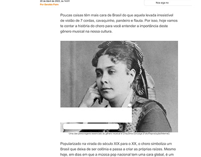 Blogpost: A história do choro (Cifra Club Blog)