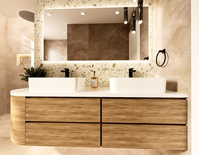 "Timeless Touch: Gilded Guest Bathroom Design."