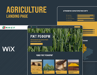 Landing page for Agriculture company