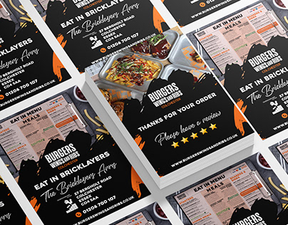 Burgers. Wing and Ribs Flyers Design