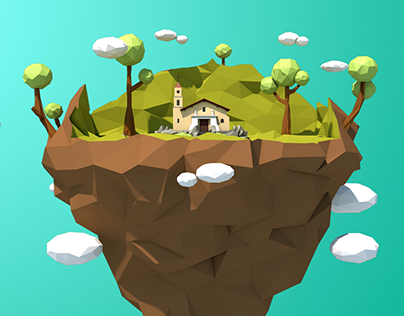 Floating island / lLow poly