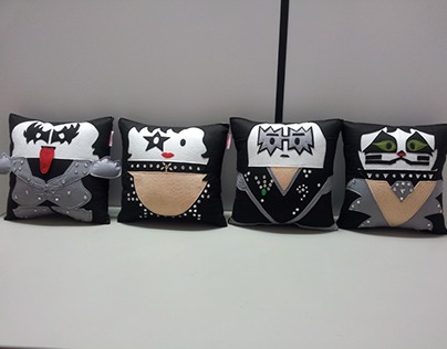 Handmade KISS Band Celebrity Fan Art Plush Pillow Set