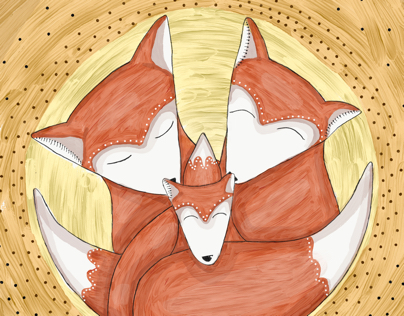 Núcleo #AdobeSketche #Family #Fox #Core #Illustration