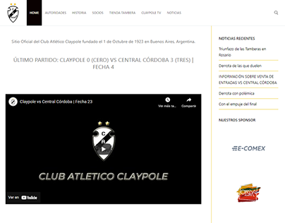 Página web para Club Atlético Claypole