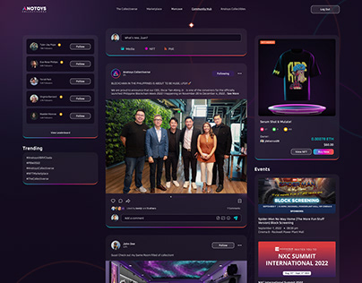 The Collectiverse Community Hub Newsfeed UI Design