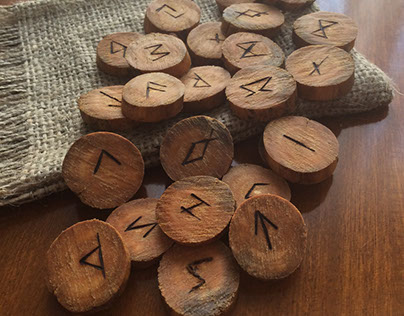 Woodburned Elder Futhark Rune Set