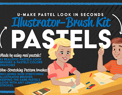 Pastels Illustrator Brush-Kit