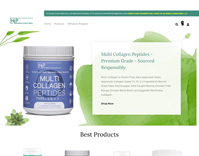 Healthy Living Proteins | Shopify Website Layout